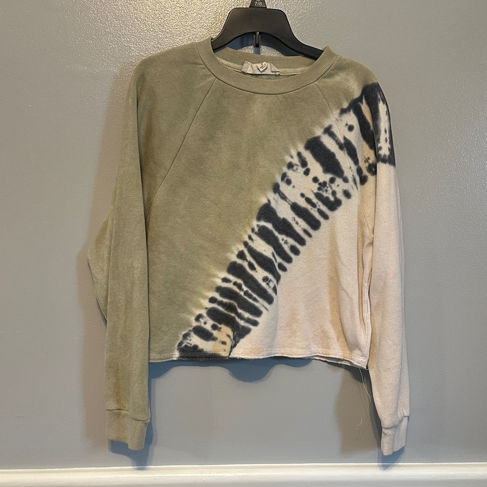 Hippie Rose Olive and Cream Patterned Sweater